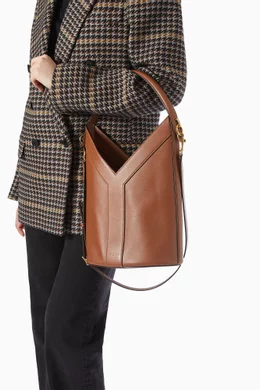 Buy SAINT LAURENT Brown Y Top-handle Bucket Bag in Leather for