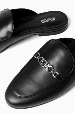 Buy Michael Kors Black Tiffanie Flat Mules in Leather for Women
