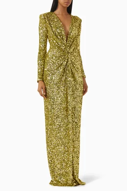 elisabetta franchi glitter dress Sequin and Fringed Dress