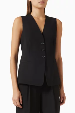 Buy BOSS Black Javesta Waistcoat in Stretch-crepe for Women