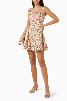 Buy Agua by Agua Bendita Neutral Moriche Canna Mini Dress in Cotton for  Women Online | Ounass Kuwait