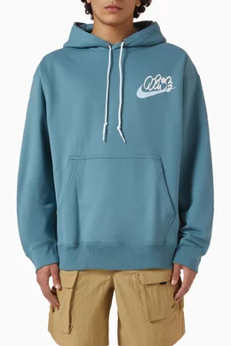 Buy Nike Blue Solo Swoosh Hoodie in Fleece for Men Online Ounass