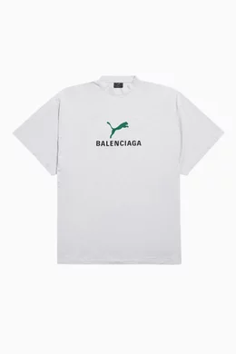 Buy Balenciaga White x Puma Unisex Logo Oversized T-shirt in
