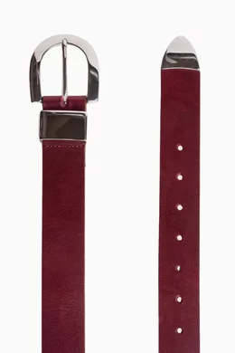 BLACK SUEDE STUDIO Leather Tetra Belt Buy Black Suede Studio Burgundy Tetra Belt in Leather For  main image 4