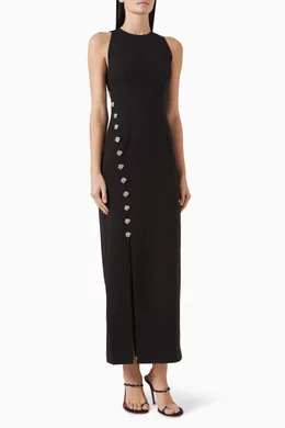 white flower maxi dress Millà Women's Wonderful White A-line Maxi Dress - blue