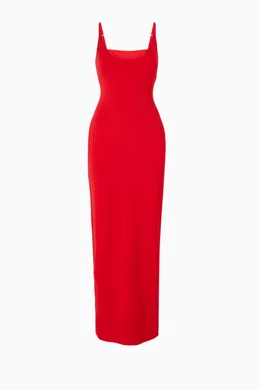 smooth layers scoop neck long dress Buy SKIMS Red Maxi for Women Online beach club dress