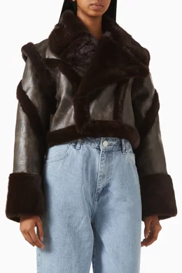 Buy Manière De Voir Brown Plush 2-in-1 Jacket in Vintage-effect