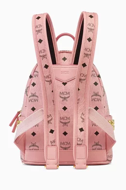 Buy MCM Pink Mini Stark Side Studs Backpack in Visetos for Women