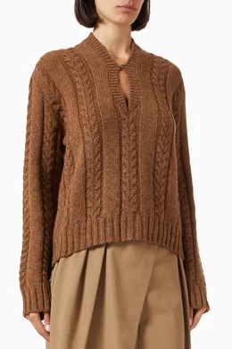 Buy LOEWE Brown Cable-knit Sweater for Women Online Ounass Kuwait