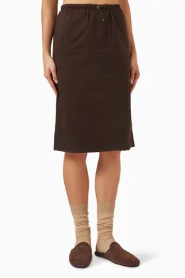 Buy Prada Brown Reversible Skirt in Cotton-jersey & Re-Nylon
