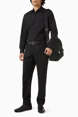 Buy Prada Black Slim-fit Pants in Virgin Wool for Men Online