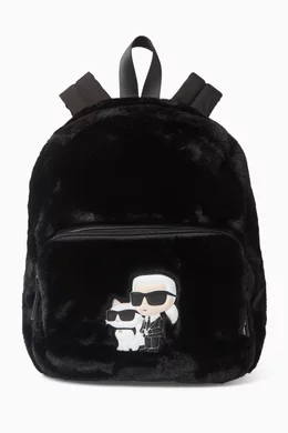 Sequin Backpack Karl Lagerfeld Kids Backpack Girls Ikon Faux-fur