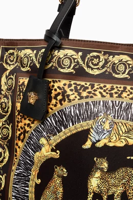 Buy Versace Multicolour Wild Cats Tote Bag in Twill for Men Online