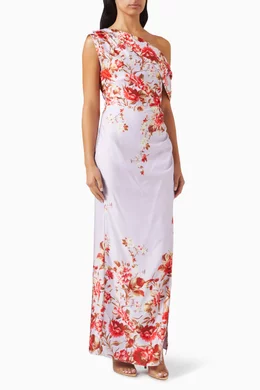Buy Elliatt Purple Elina Asymmetrical Gown in Satin for Women Online |  Ounass Kuwait
