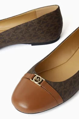 Buy Michael Kors Brown Mandy Ballet Flats in Signature Canvas for
