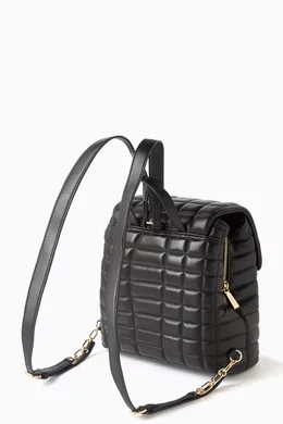 Buy Michael Kors Black Tribeca Small Backpack in Quilted  display picture 1