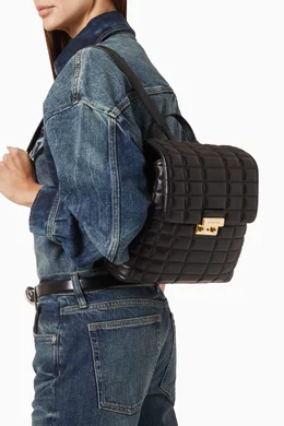 Buy Michael Kors Black Tribeca Small Backpack in Quilted  display picture 2