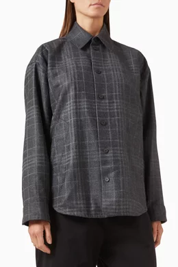 Buy Balenciaga Grey Tartan Overshirt for Women Online Ounass Kuwait