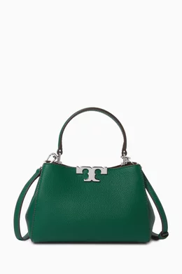 Buy Tory Burch Green Mini Eleanor Soft Satchel in Calf Leather for