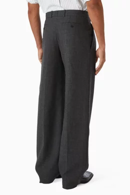 Buy SAINT LAURENT Grey Low-waisted Pants in Wool Chiné for Men