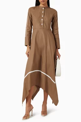 Buy Notebook Brown Katherine Handkerchief Dress in Cotton for Women Online  | Ounass Kuwait