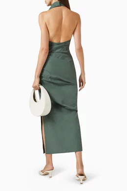 paris georgia dress green Paris Georgia Green Audrey Sequined Midi Dress