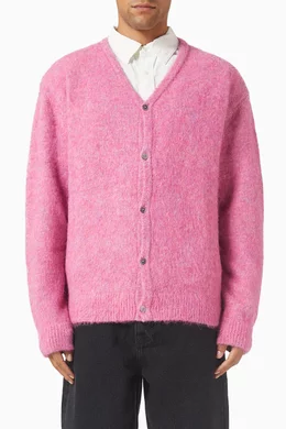 Buy thisisneverthat Pink Hairy Knit Cardigan for Men Online