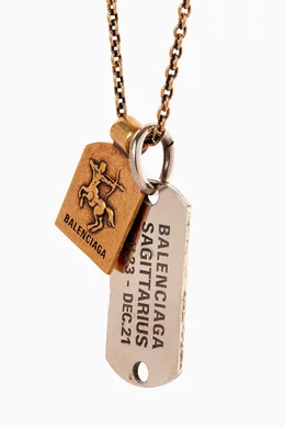 Balenciaga horoscope necklace 射手座 Buy Balenciaga Gold Sagittarius Horoscope Necklace in Brass for