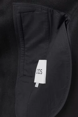 Buy COS Black Car-style Coat in Wool for Men Online Ounass Kuwait
