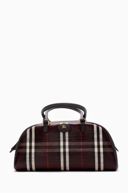 Buy Burberry Burgundy Medium Highlands Bowling Bag​ for Women