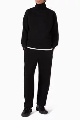 Buy COS Black Funnel-neck Sweatshirt in Scuba for Men Online