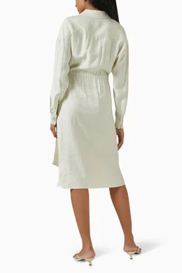 Buy COS Green Wrap Shirt Dress in Viscose for Women Online | Ounass Kuwait