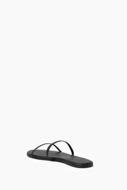 Buy Tkees Black Gemma Slides in Leather for Women Online Ounass