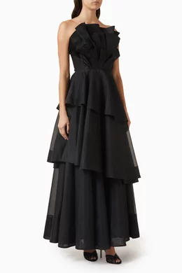 formal dress for men near me AJE Marisole Knit Midi Dress Black – THE PERFECT PFIT main image 0