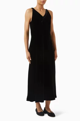 Buy Eileen Fisher Black V-neck Maxi Dress in Velvet for Women Online |  Ounass Kuwait