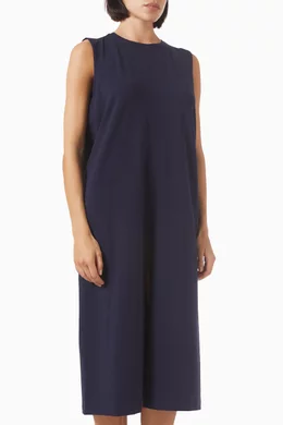 Buy Eileen Fisher Blue Crewneck Midi Dress in Jersey for Women Online |  Ounass Kuwait