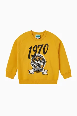 Buy KENZO KIDS Yellow 1970 Graphic-print Sweatshirt for Boys