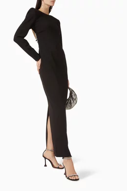 Buy Rotate Birger Christensen Black Open Back Dress in Crepe for Women  Online | Ounass Kuwait
