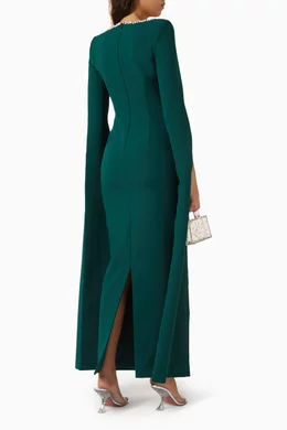 Buy Lavish Alice Green Grace Embellished Cape Gown for Women Online |  Ounass Kuwait