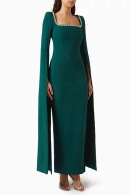 Buy Lavish Alice Green Grace Embellished Cape Gown for Women Online |  Ounass Kuwait
