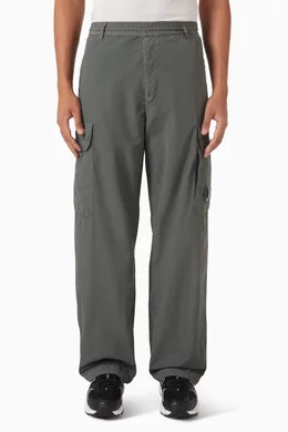 Buy C.P. Company Grey Cargo Lens Pants in Flatt Nylon for Men