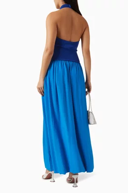 sachin and babi light blue dress Solid & Striped The Halter Soglio Dress