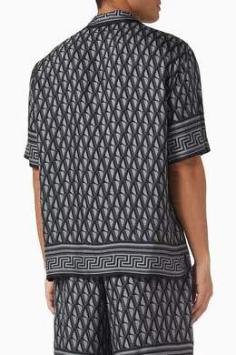 Buy Versace Multicolour Greca-print Shirt in Silk-twill for Men
