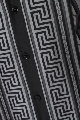 Buy Versace Multicolour Greca-print Shirt in Silk-twill for Men