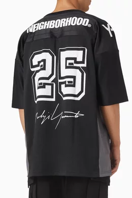 Buy Y-3 Black x Neighborhood NBHD Football Jersey in Mesh for Men