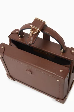 KARL LAGERFELD ブラウンレザー ビジネスバッグ Buy KARL LAGERFELD Brown Small K/Autograph Padlock Trunk Bag in