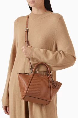 Buy KARL LAGERFELD Brown Small K/Wellen Tote Bag in Faux Leather