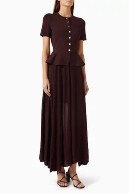 sandro dress burgundy Buy Peplum-hem Maxi in Knit for Women Online Style:D3252-3423 http_mashable.comwp-contentuploads201503Clinton-Shadow-Portrait-Overlay – Lesley Chamberlain Size:small Round neck