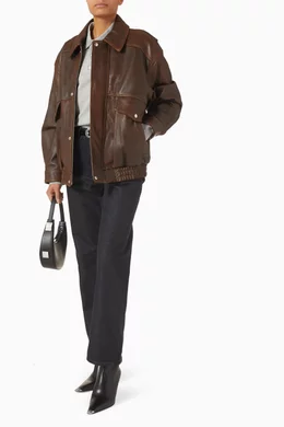 Buy Dunst Brown Unisex Oversized Blouson Jacket in Vintage Leather