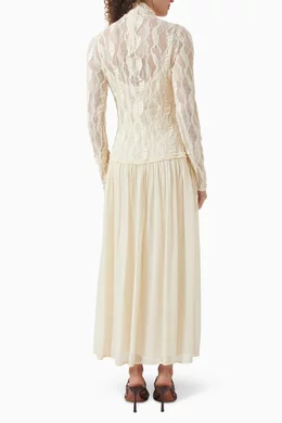 Buy Ulla Johnson White Sybil Drop-waist Dress in Lace for Women Online |  Ounass Kuwait